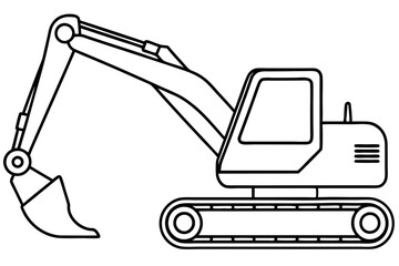Excavator Outline Vector