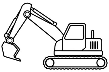 Excavator Outline Vector