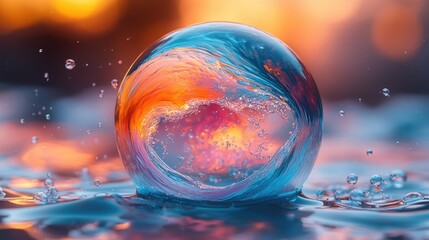 A vibrant, swirling abstract image featuring a large,