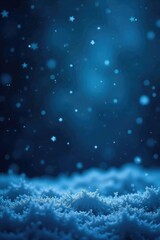 Obraz premium Frosty night with snowflakes falling on a dark Christmas background, night, frost