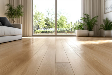 Cozy living room with natural light, modern sofa, and indoor plants by the window