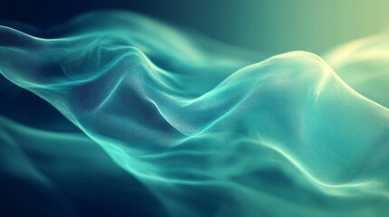 Obraz premium Grainy noise texture over a blue-green blur gradient, featuring abstract turquoise mesh and dynamic flow, perfect for modern visuals 