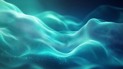 Fototapeta premium Blue-green blur gradient with grainy noise texture, abstract turquoise mesh and dynamic flow, creating a smooth and energetic background 