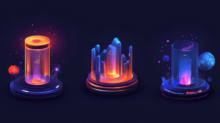 Business management abstract concept vector illustration set. Innovation management software, time and attendance tracking system, HR software, working time tracker, payroll system abstract metaphor.