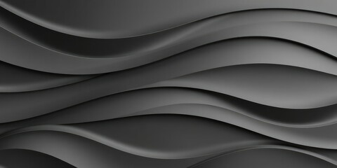Fototapeta premium Geometric wave pattern in dark grey tones creates a striking and modern wall feature, minimalist, abstract, interior design style