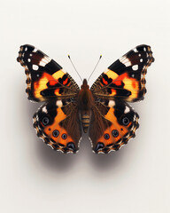 Red Admiral Butterfly captured in stunning detail against a white background showcasing its vibrant colors