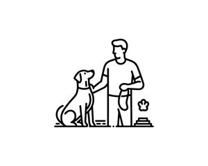 Dog Training Logo Design Template. Vector Illustration.