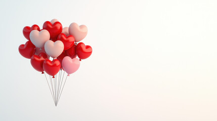 Colorful Heart-Shaped Balloons for Romantic Celebrations and Special Occasions