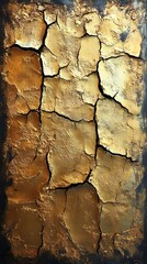A background of cracked gold paint resembling the texture of antique gilding.