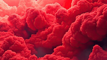 Obraz premium Red smoke cloudscape, fiery sunset background, abstract art, design element