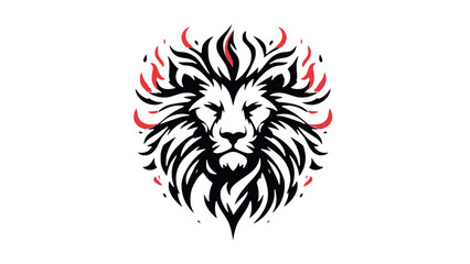 Bold Tribal Lion Design in Minimalist Style