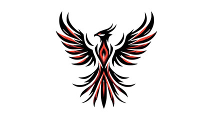 Minimalistic Phoenix with Outstretched Wings
