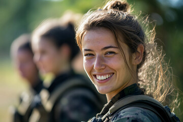 Close-Up of Paintball Players in Action, Wearing Protective Masks and Gear, Generative AI art