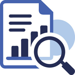 Obraz premium Modern Checklist Icon with Magnifying Glass