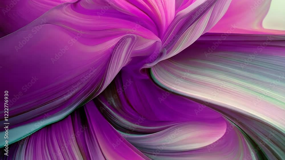 Aufkleber an abstract animation of smooth, undulating petals gliding in space