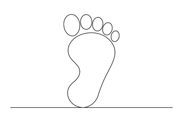 Continuous single line art drawing of the foot and sole of a human organ concept vector