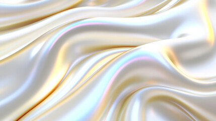 Obraz premium Smooth, iridescent silk fabric with gentle waves and pastel hues