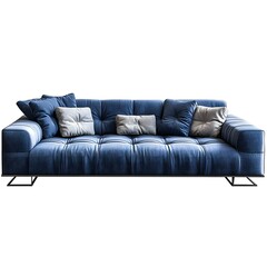 Fototapeta premium blue leather sofa