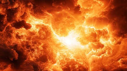 Fiery Explosion Intense Heat Bright Glowing Inferno