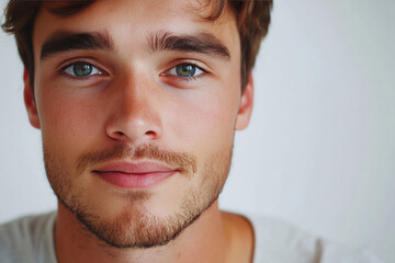 Obraz premium Man with a beard and a smile on his face