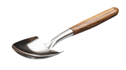 High-quality stainless steel garden trowel with ergonomic wooden handle, ideal for efficient digging and planting in home gardens.