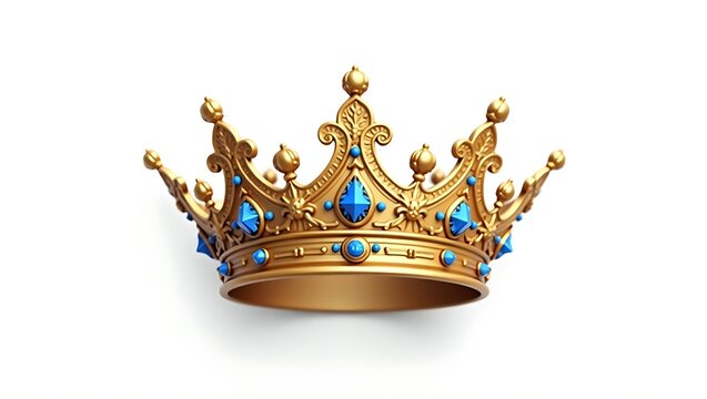 golden crown isolated on white background