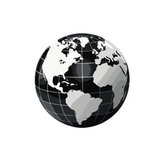 Fototapeta premium Black and white globe illustration representing global connection, unity