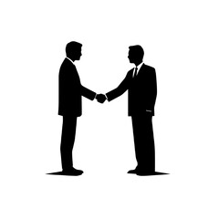 Fototapeta premium Business partnership handshake silhouette, collaboration symbolism