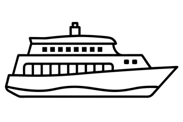 Obraz premium Line Art Ferry Scene