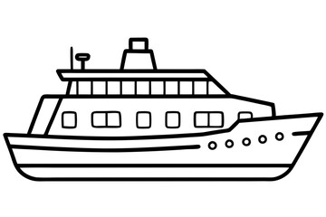 Obraz premium Line Art Ferry Scene