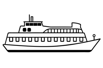 Obraz premium Line Art Ferry Scene