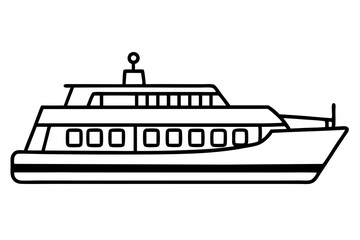 Obraz premium Line Art Ferry Scene