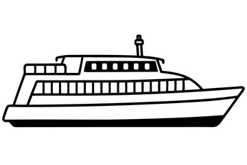 Line Art Ferry Scene