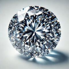 Close-up view of a large, round, brilliant-cut diamond.
