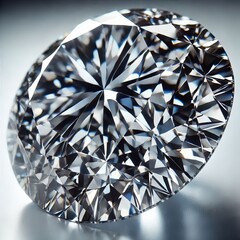 Close-up view of a large, round, brilliant-cut diamond.
