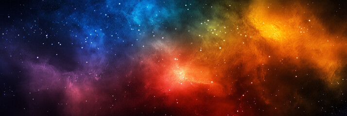 Cosmic Nebula With Vivid Multicolor Starlit Universe