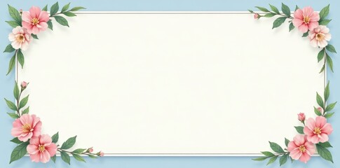 Classic certificate template with subtle light blue floral border, decorative, classic, invitation