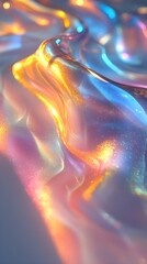 Obraz premium A background of faint rainbow light reflections on a clean white surface.