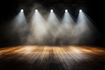 empty stage with spotlights