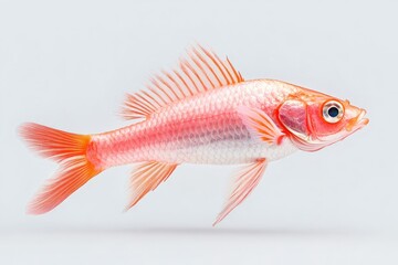 Vibrant goldfish swimming gracefully against a minimalistic background, showcasing its colorful fins and scales