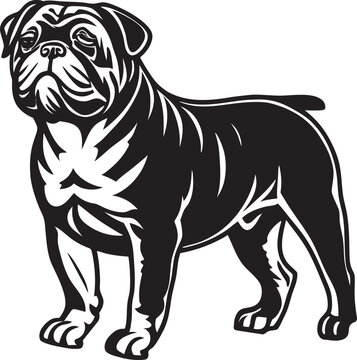 Alapaha Blue Blood Bulldog Silhouette Art