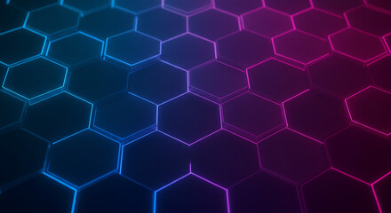 Abstract background hexagon pattern with glowing lights