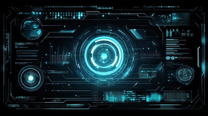 Futuristic Technology Interface Displays Data Analysis