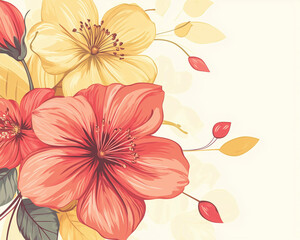 Fototapeta premium stylish background with flowers, advertising banner, postcard