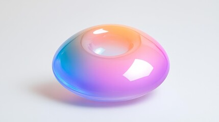 Pastel gradient frisbee isolated on white background. Generative AI