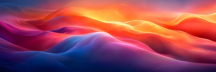 Obraz premium A background of geometric waves in a vibrant ombre effect.