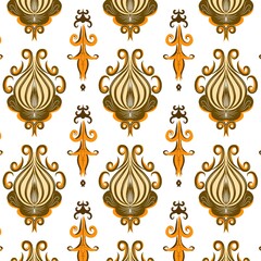 ethnic tribal seamless pattern, Handmade seamless wallpaper. Ethnic Ikat abstract background art. llustration for greeting cards, printing and other design project.