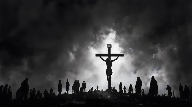 Powerful Black-And-White Depiction of Jesus on the Cross