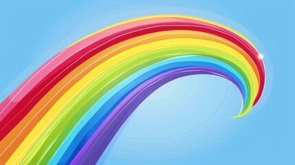 Colorful Cartoon Rainbow Stripes in Vector Design Style