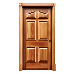 Elegant solid wood door with raised panels and ornate frame